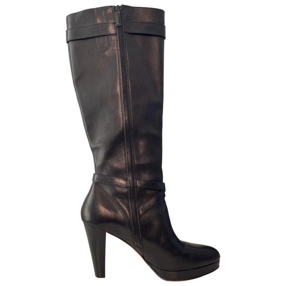 Cole Haan 'Air Cara' High Heel Leather Tall Knee High Black Boot Size 10 - Picture 9 of 13
